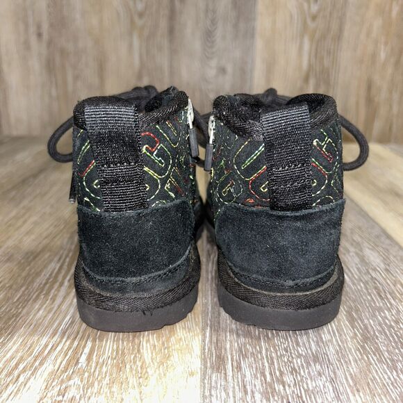 UGG Kids Youth Size 11 Neumel II Boots Shoes LV5 Black Colorful Stitch 1116170T - Picture 7 of 11